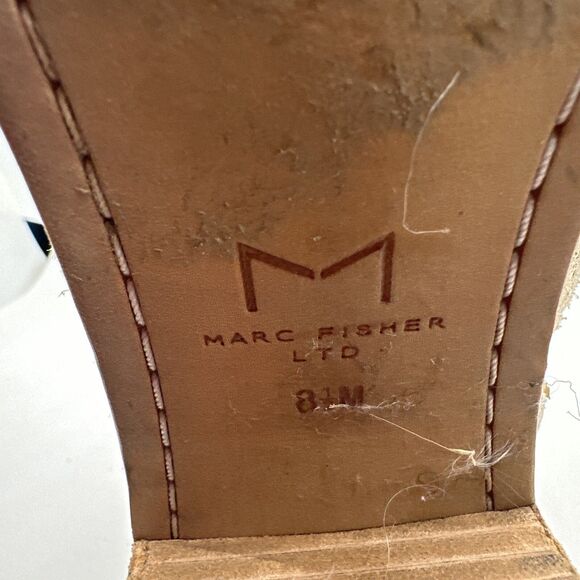 Marc Fisher Tan Brown Suede Point Toe High Heel Ankle Booties Women Sz 8.5M - Picture 6 of 12